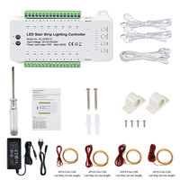 Kit d'éclairage d'escalier à 16 marches, 0,5 m, style câblage, DC12V-24V, bandes LED à économie d'énergie, éclairage 3000K 4000K pour maison intelligente