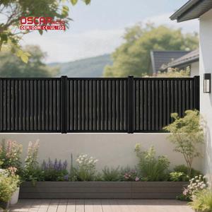 Panneaux de clôture en aluminium écologiques noirs <span class=keywords><strong>4x8</strong></span> horizontaux pour l'intimité, clôture extérieure pour <span class=keywords><strong>piscine</strong></span> et jardin - Product Image 1