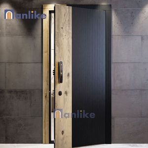 Anlike Doors Factory <span class=keywords><strong>House</strong></span> Entrada Negro Columpio moderno Aluminio fundido Seguridad Exterior Puertas de acero Seguridad Exterior - Product Image 6
