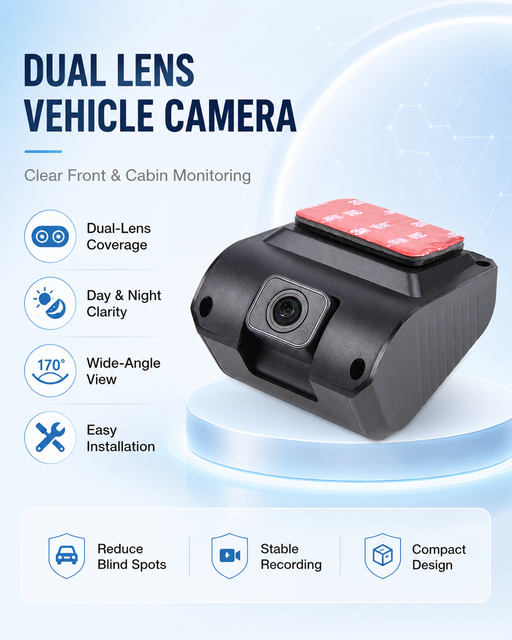 Custom OEM ODM 1080P Dual Camera for Vehicle with Front Starlight Imaging and Interior Color BW Switching Night Vision