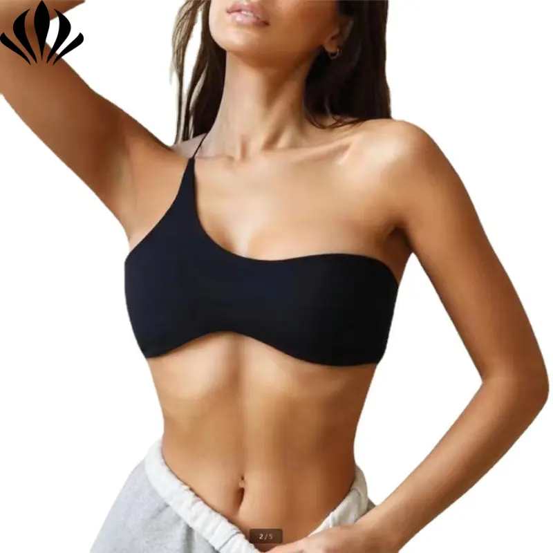 Customized Quick-drying Wrap Chest One-shoulder Sling Sports Fitness Sexy Back Yoga Bras Vest Top