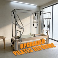 Cama de Entrenamiento 3 en 1 Cadillac de Madera Moldeada de Una Pieza, Reformer de Pilates para Profesionales y Gimnasios