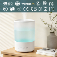 Humidificateur d'air ultrasonique de table, diffuseur d'arômes translucide givré avec lumière nocturne à 7 couleurs changeantes