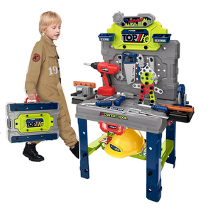 Enfant 2 en 1 établi outil ensemble de jeu <span class=keywords><strong>jouet</strong></span> en plastique assembler outil de <span class=keywords><strong>bricolage</strong></span> Table de jeu atelier rôle semblant jouer outil enfants jouets - Product Image 1