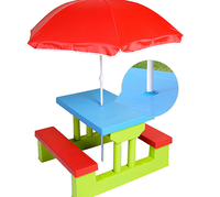 Table et chaise d'extérieur pour enfants avec parapluie Table de pique-nique détachable pour enfants apprenant la table et la chaise de dessin