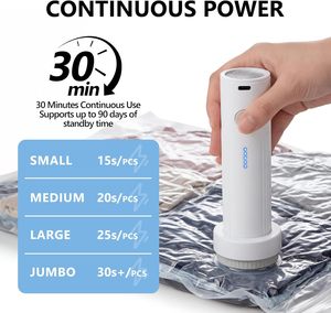 Nouvelle pompe à vide électrique pour sacs de conservation sous vide, pompe à air de voyage, pompe portable USB rechargeable pour sacs de compression et de scellage - Product Image 4