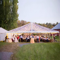 10m X 20m Transparent Clair Pvc Chapiteau De Noce Tente D'événement Tentes D'événement En Plein Air Tentes De Mariage Blanches pour 100-500 Personnes