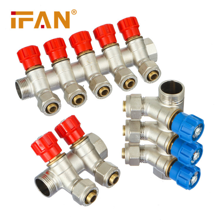 IFAN Nhà Máy Ống Góp Nước Bằng Đồng Thau 2-5 Lỗ Ống Góp Bằng Đồng Làm Nóng Sàn 3/4"