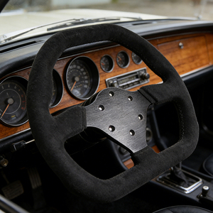 Volant de course universel en cuir microfibre en forme de D de 310 mm, volant de simulation de course à entraînement direct pour jeux de course - Product Image 1