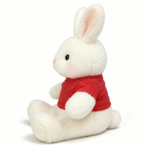 Conejo de Peluche Blanco Personalizado, Peluche de Conejo Adorable, Peluche de Conejo Sentado - Product Image 5