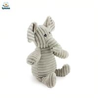 Jouet en peluche pour animaux de compagnie en velours côtelé rayé doux, personnalisé par le fabricant, avec couineur intégré, jouet à mâcher mignon pour animaux, lavable, pour chiots et chiens en pleine dentition