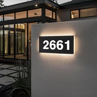 Plaque murale de numéro de porte, enseigne lumineuse LED néon en acrylique pour maison, portail, hôtel, suite, chambre, entrée, avec chiffres et Braille pour entreprises