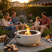 Table de barbecue extérieure au charbon de bois avec écran anti-étincelles pour jardin, patio, camping et chauffage extérieur