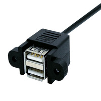 Cable adaptador USB de doble capa DuPont 2.54 de 9 pines con orificio para tornillo, cable de placa base de 9 pines a USB 2.0 de dos puertos con deflector