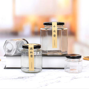 Bocaux de stockage en verre hexagonaux personnalisés de 120ml, couvercles à couvercle rabattable, respectueux de l'environnement, allant au lave-vaisselle, <span class=keywords><strong>cornichon</strong></span> de cuisine à vapeur vente en gros - Product Image 3