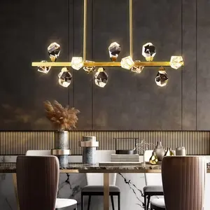 Metal Chandeliers Luxury Hanging Light Iron Hanging Crystal Pendant Light For Hotel Kitchen