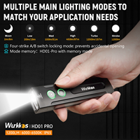 Lampe torche EDC plate Wurkkos HD01PRO, laser vert UV 365nm, LED blanche à faisceau large, mini torche, lumière latérale RGB avec queue magnétique