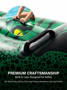 Flotteur de <span class=keywords><strong>piscine</strong></span> gonflable en PVC en forme de crocodile avec poignée robuste pour une utilisation en intérieur/extérieur - Product Image 4
