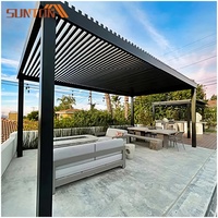 Elektrische Aluminium-Markise für den Außenbereich, einziehbares Lamellendach, bioklimatische Aluminium-Pergola, Zip-Screen-Glaspergola