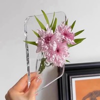 Cadre photo moderne et créatif, vase en plastique, décoration minimaliste de luxe, bureaux, salons, entrées, conteneur pour fleurs hydroponiques