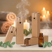 Boîte d'emballage pour huiles essentielles cosmétiques en carton kraft brun recyclé pour diffuseur d'arômes tendance, emballage cadeau artisanal