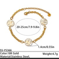 Bracelet en acier inoxydable, bijoux fantaisie, plaqué or 18 carats, accessoires pour femmes, résistant à l'eau