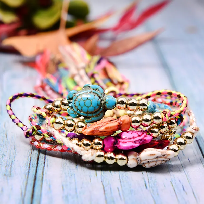 Bohemian Handmade Hợp Thời Trang Bracelet Hữu Nghị Đối Với Phụ Nữ Thời Trang Rùa Hạt Chic Quyến Rũ Mùa Hè Pulseras Femme