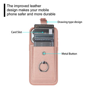 เคสโทรศัพท์หนังพร้อมช่องใส่นามบัตรแบบกระเป๋าสตางค์สำหรับ <span class=keywords><strong>iPhone</strong></span> 16 17 <span class=keywords><strong>PRO</strong></span> <span class=keywords><strong>MAX</strong></span> 15 14 13 <span class=keywords><strong>12</strong></span>เคสด้านหลังมีห่วงโลหะ - Product Image 6