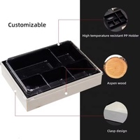 Boîte d'emballage rectangulaire personnalisée pour sushis et pains, avec fenêtre transparente en PVC, en PET recyclé de qualité alimentaire, jetable, pour plats à emporter
