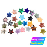 Kerajinan Ornamen Alami 20MM, Batu Semi Mulia untuk Penyembuhan, Batu Permata Kecil, Batu Permata dan Kristal, Bola Perhiasan, Pentagram, Bintang Mini