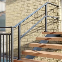 Main courantes en aluminium pour marches extérieures de maison et d'appartement, kit de main courante pour escalier à 3 marches et garde-corps d'escalier intérieur - résistant à la rouille, facile à installer soi-même