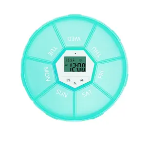 Digital pill box timer 7days pill box with alarm, weekly 7 days one week pill reminder organizer