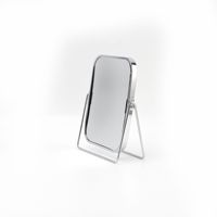 Miroir grossissant de maquillage de bureau haute définition, portable, carré, en fer, double face, pliable, pour la maison, le bureau, la salle de maquillage