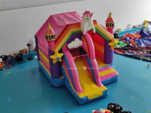 Thương mại Tùy chỉnh trẻ em ngoài trời <span class=keywords><strong>Inflatable</strong></span> <span class=keywords><strong>Unicorn</strong></span> kết hợp nhảy <span class=keywords><strong>Trampoline</strong></span> trượt kết hợp thư bị trả lại lâu đài nhà bị trả lại - Product Image 4