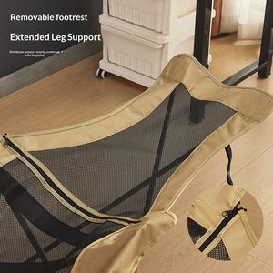 Chaise de pêche pliable portable, respirante, sans installation, avec <span class=keywords><strong>extension</strong></span> repose-pieds, pour la plage, le bureau <span class=keywords><strong>et</strong></span> les loisirs - Product Image 4