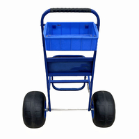 Chariot de pêche de plage pliable wagon de pêche en aluminium durable avec roues de ballon