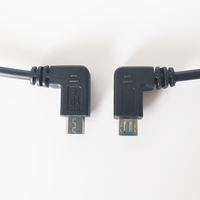 Coude à angle droit personnalisé Micro USB 5 broches mâle à 2 fils câble à extrémité ouverte