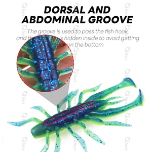 Chất lượng cao 5.9g 7.3cm thêm muối và cá cao trọng lượng riêng mồi mềm nhiều chân nước nhện mồi thu hút - Product Image 5