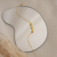 Bracelet personnalisé avec initiales Emanco Jewelry Dropshipping, minimaliste, plaqué or, lettres en acier inoxydable personnalisées