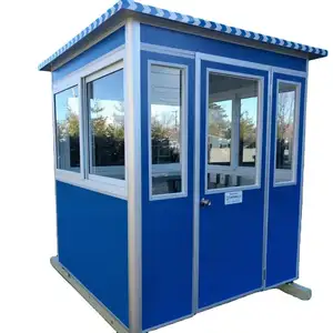 Groothandel Eenvoudige Snelle Installatie Moderne Aangepaste Outdoor Draagbare Cabine Bewaker Huis Ticket Kiosk