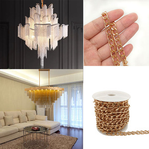 Chaîne en aluminium rose doré Jin Ming 5,5 mm 7 mm 9 mm, légère, accessoire d'éclairage DIY, installation facile - Product Image 1