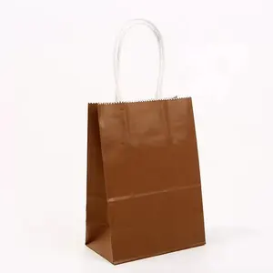 Venta al por mayor bolsas de papel de 100 pcs-Bolsas de papel Kraft impresas, logo con asas, fabricante a granel, 100 Uds., Vogue