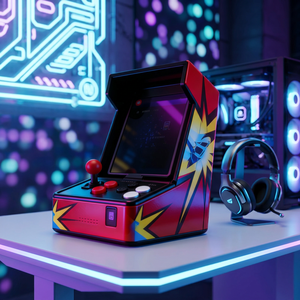 เครื่องเล่นเกมพกพาขนาดกะทัดรัดสไตล์เรโทร รองรับการเชื่อมต่อทีวี เครื่องเล่นเกมอาร์เคดคลาสสิก - Product Image 3