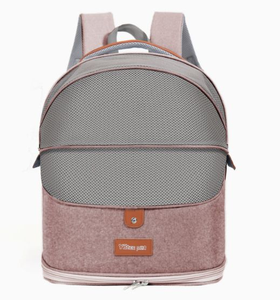 Pet Oxford <b>Backpack</b> Carrier Gray Breathable Zipper Closure for Dogs Solid Color Leisure Style - Product Image 3