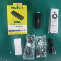 Onn TV Stick Android 14 4K Quad Core Smart TV Box Wi-Fi de Doble Banda 2GB RAM con Control Remoto por Voz Reproductor Multimedia Streaming Ethernet