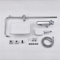 Ensemble de douche pluie moderne 3 fonctions, finition chromée, système de douche en laiton massif avec mitigeur