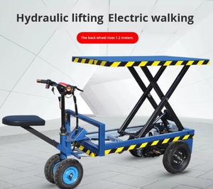 Carretilla de Plataforma Plana con Elevación Hidráulica de Conducción Inversa - Capacidad de 200 kg, Carretilla de Transporte Resistente con Plataforma de 70x120 cm para Granjas - Product Image 2