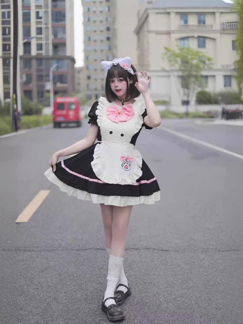 maid dress party city Women's Maid Black/White Outfit with Headband/Gloves/Tights Halloween  Costume, Plus Size