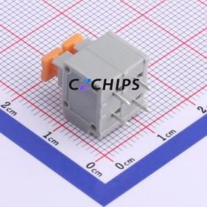 XY119A-5.0-2P Spring Terminal Block Through hole Component (THT),P=5mm Connector 1x2P 5mm Gray 2P - Product Image 2