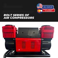 Compresseur d'air robuste 24V 300L Gonfleur de pneu à 2 cylindres pour automobiles avec fonction de surveillance de la pression des pneus